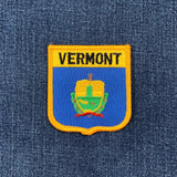 Vermont patch on a denim background