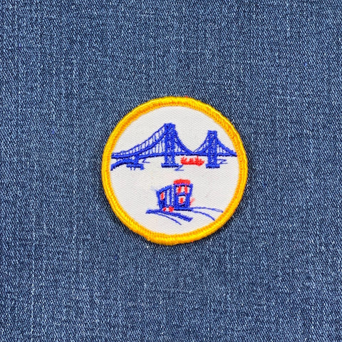 Vintage San Francisco Patch - Embroidered California Golden Gate Bridge Cable Car Badge 2.25" (Clearance)