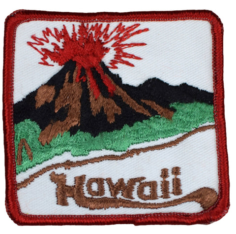 Large Vintage Hawaii Patch - HI Volcano, Oahu, Maui, Kauai, Molokai Badge 3" (Sew on)