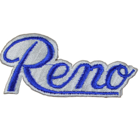 Vintage Reno Patch - Blue White Nevada Embroidered 1980's NV Badge 3.75" (Sew on)