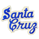 Vintage Santa Cruz Patch - Embroidered Blue & White California Surfing Badge 3" (Sew On)