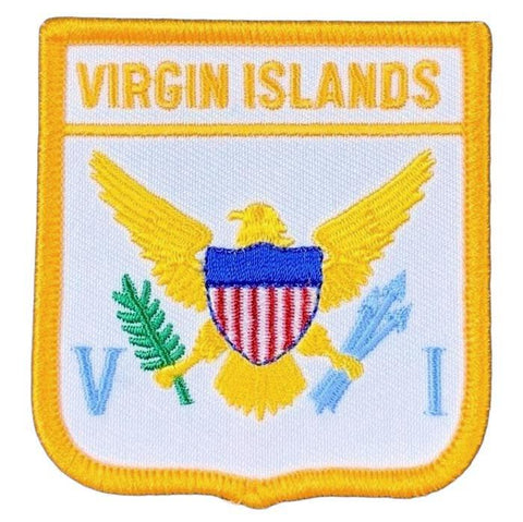 Patch with 'Virgin Islands' text and emblem on a white background
