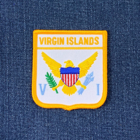 Virgin Islands Patch - United States Embroidered Flag Shield Badge 2.75" (Iron Or Sew On)