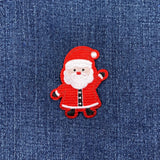 Waving Santa Claus Applique Patch - Christmas Holiday Embroidered Badge 2-1/8" (Iron Or Sew On)