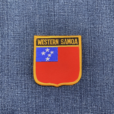 Western Samoa patch on a denim background