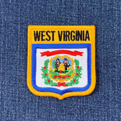 West Virginia Patch - Embroidered Flag Shield Badge 2.75" (Iron On)