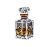 Decorative patch of a glass bottle with a cork stopper on a white background
