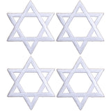 4 gold star of David patches on a white background