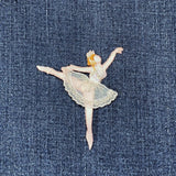 Ballerina Applique Patch - Organza & Embroidered Ballet Dancer Badge 2-7/8" (Iron On)
