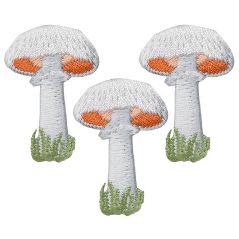 Mushroom Applique Patch - Fungus Fungi Hiking Nature Embroidered Badge 1-5/8" (3-Pack, Iron on)