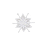 White snowflake patch on a white background
