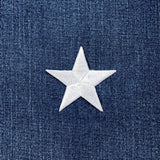 White Star Applique Patch - Embroidered Iron On Badge 2.25"