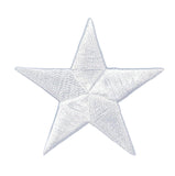 White Star Applique Patch - Embroidered Iron On Badge 2.25"