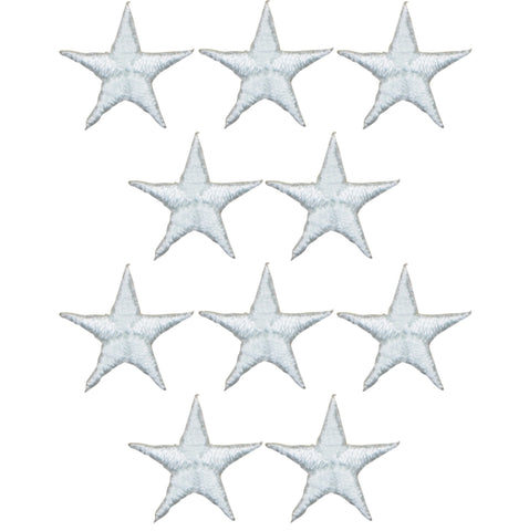 Star Applique Patch - White 5/8" (10-Pack, Iron on)