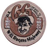 Patch with Will Rogers' face and text on a circular background