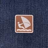 Windsurfing Patch - Embroidered Wind Surfing Area Sign Badge 2" (Iron On)
