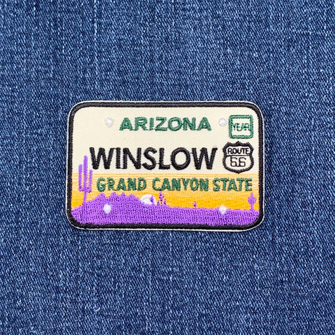 Winslow Arizona Patch - Embroidered Route 66 License Plate Grand Canyon Badge 2.75" (Iron On)