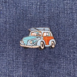 Woodie & Surfboards Applique Patch - Embroidered Car Badge 2" (Iron Or Sew On)