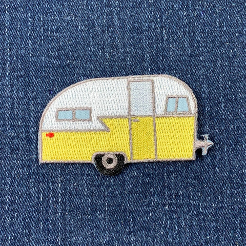 Camper Applique Patch - Embroidered Travel Trailer RV Recreational Vehicle Badge 2.5" (Iron On)