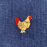 Chicken Applique Patch - Embroidered Farm Animal Hen Badge 1.5" (Iron On)