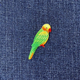 Parrot Applique Patch - Embroidered Yellow Headed Amazon Bird Badge 2-1/8" (Iron On)