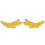 Scrambled Eggs Patch Set - Yellow Military Cap Captain Hat Embroidered Oak Leaves 3.75" (Iron On)