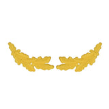 Yellow oak leaf embroidered patches also known as scrambled eggs, on a white background