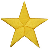 Yellow Star Applique Patch - Embroidered Iron On Badge 2.25"