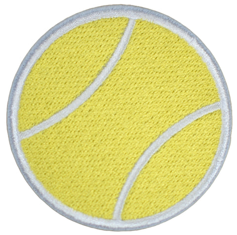 Large Tennis Ball Applique Patch - Bright Yellow Sports Club Badge 2.5" (Iron or Sew On)