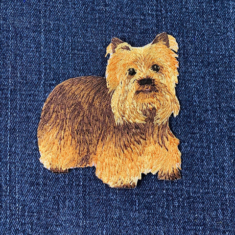 Yorkie Terrier Applique Patch - Embroidered Puppy Dog Pet Animal Badge 2-7/8" (Iron On)