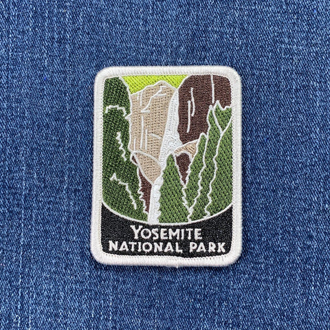 Yosemite National Park patch on a denim background