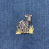 Zebra Applique Patch - Animal Zoo Safari Zookeeper Embroidered Badge 1-7/8" (Iron on)