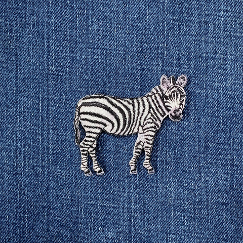 Zebra Applique Patch - Embroidered Safari Animal Badge 2.5" (Iron On)