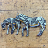 Two Zebras Applique Patch - Mother Mare Zebra & Baby Foal Animal Zookeeper Badge 3.75" (Iron on)