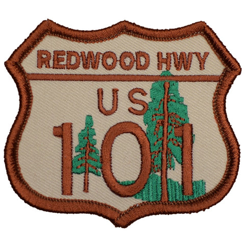 Highway 101 Patch - California, CA Redwoods, Sequoia Badge 2-7/8" (Iron on) - Patch Parlor
