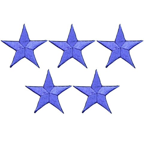 Star Applique Patch - Purple 1.25" (5-Pack, Small, Iron on) - Patch Parlor