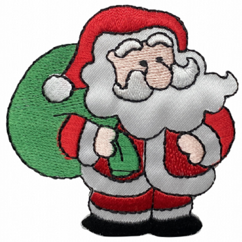 Santa Claus Applique Patch - Toys Presents Christmas Xmas Badge 2.25" (Iron on)