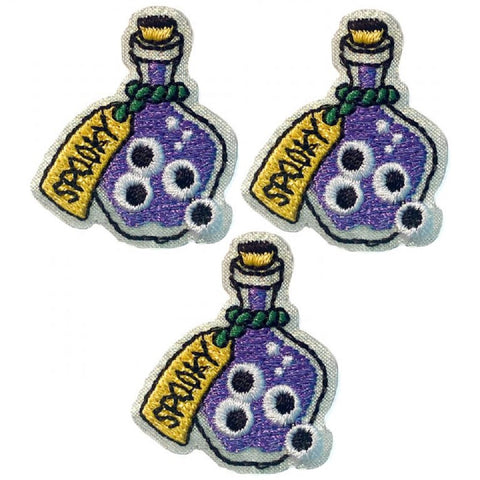 Mini Spooky Potion Applique Patch - Eyeball Halloween 1.25" (3-Pack, Iron on)