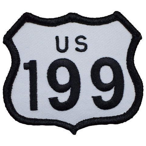 US Highway 199 Patch - Northern California, Southern Oregon 2-7/8" (Iron on) - Patch Parlor