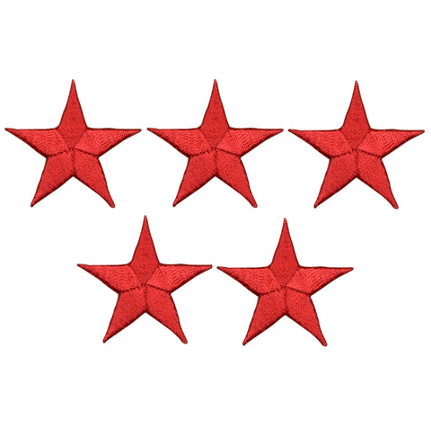 Star Applique Patch - Red 1.5" (5-Pack, Iron on) - Patch Parlor