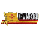 New Mexico patch featuring the state flag and a red and yellow decorative ribbon with the words 'NEW MEXICO' on a white background.