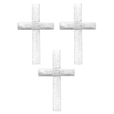 3-Pack White Cross Applique Patch - Embroidered Jesus Christian Badge 2" (Iron On)