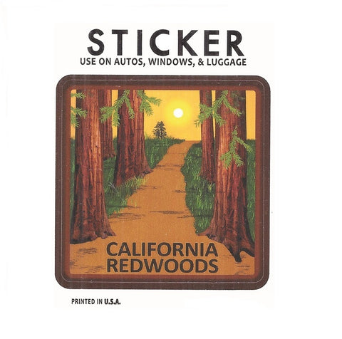California Redwoods Sticker - Vinyl CA Decal, UV Protection, Fade Resistant, 3" - Patch Parlor