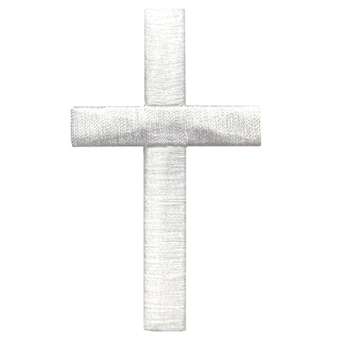Large White Cross Applique Patch - Jesus Christian Badge 3" (Iron on)