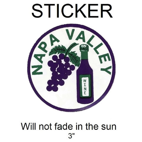 Napa Sticker - California, Wine Country, Vineyard Decal, UV Protection 3" - Patch Parlor