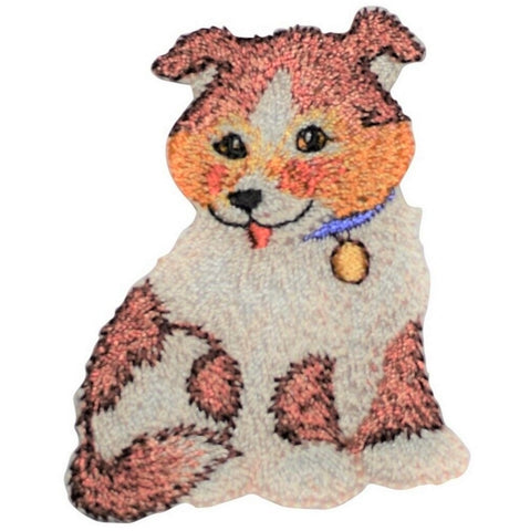 Puppy Dog Applique Patch - Animal, Pet Badge 2-1/8" (Iron on) - Patch Parlor