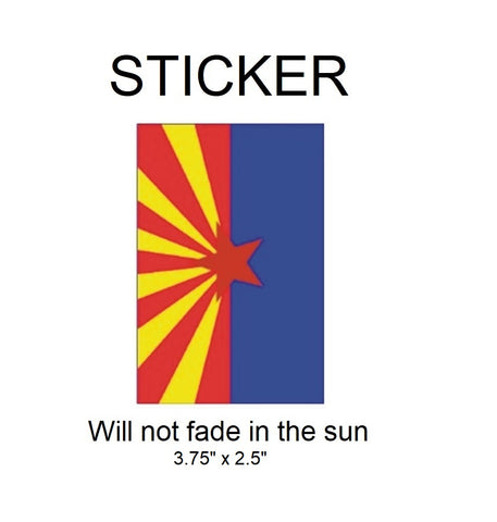 Arizona Flag Vinyl Sticker - Will not fade in the sun, 3.75"x 2.5" - Patch Parlor