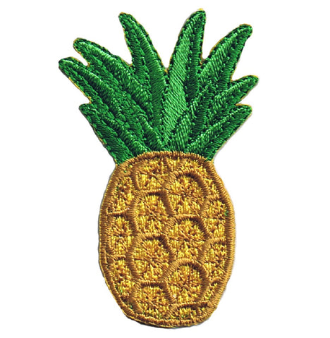 Pineapple Applique Patch - Tropical Fruit, Food Badge 2.5" (Iron on) - Patch Parlor