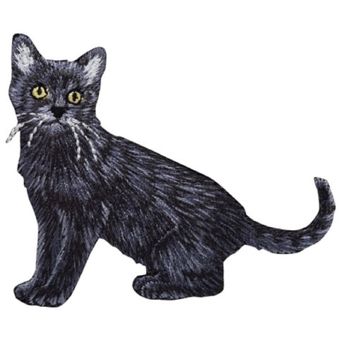 Black Cat Applique Patch - Kitten, Kitty, Feline 3" (Iron on) - Patch Parlor