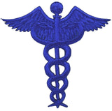 Caduceus Applique Patch - Doctor, Nurse, EMT, Paramedic, Medical Symbol 2.5" (4-Pack, Iron on) - Patch Parlor